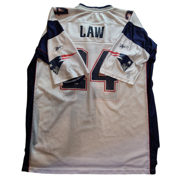Authentic NFL On Field Sewn Reebok 24 Ty Law New England Patriots Jersey 2XL 495 - Picture 2 of 10